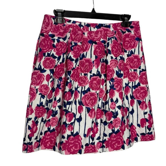 Vineyard Vines Skirt Kentucky Derby Collection Lipstick Pink Rose Floral size 8 - Picture 3 of 6